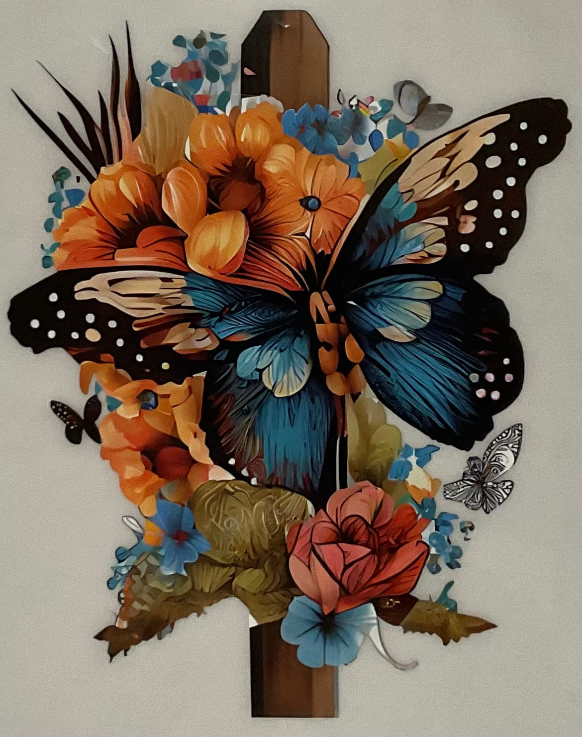 CROSS WITH BUTTERFLIES