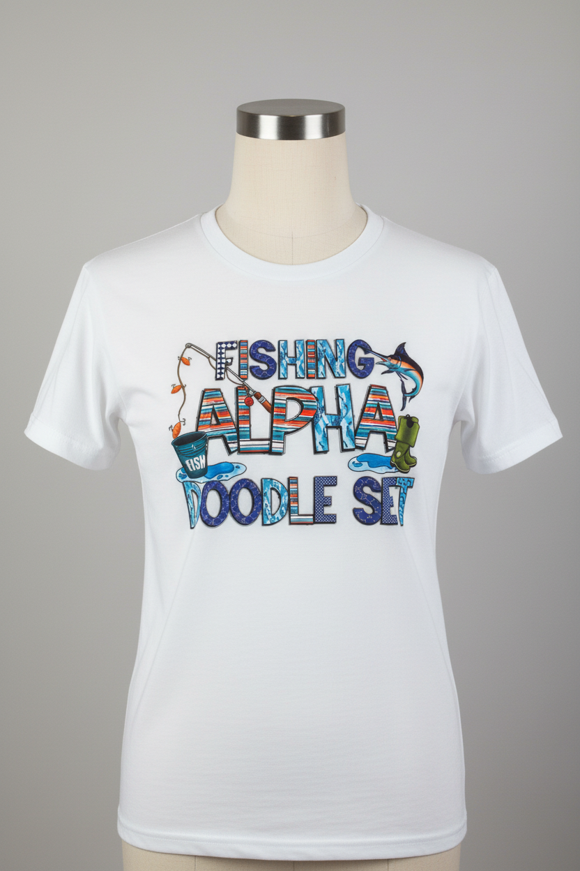 Fishing Alpha Doodle Set