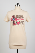 Jesus Is Love T-shirt on headless torso