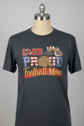 Loud and Proud Football Mom T-shirt on headless torso