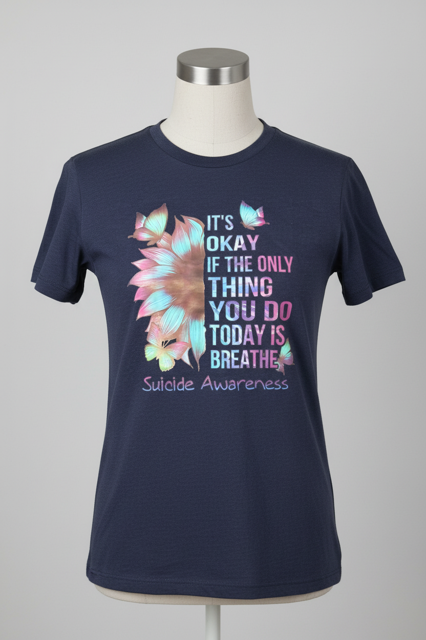Suicide Awareness T-shirt on headless torso